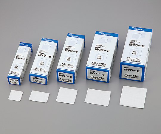 ベスケア 折りガーゼ 100×100mm 100枚入 12-1010 1箱(100枚入)