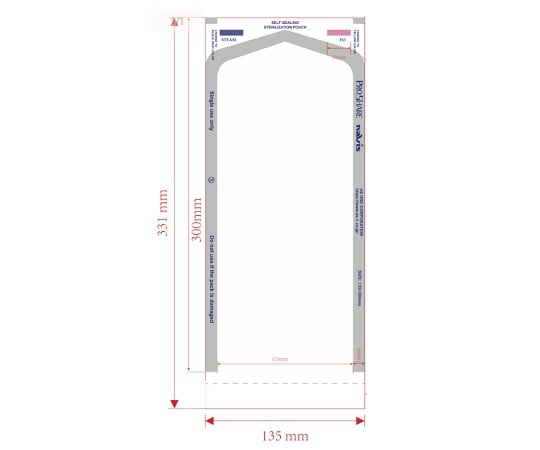 プロシェア滅菌バッグ 135×300mm 200枚入 SPS-4 1箱(200枚入)