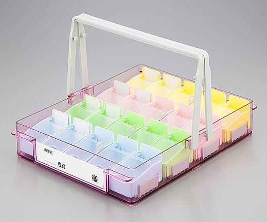 Combination medication box with lid, large, blue, 1 piece