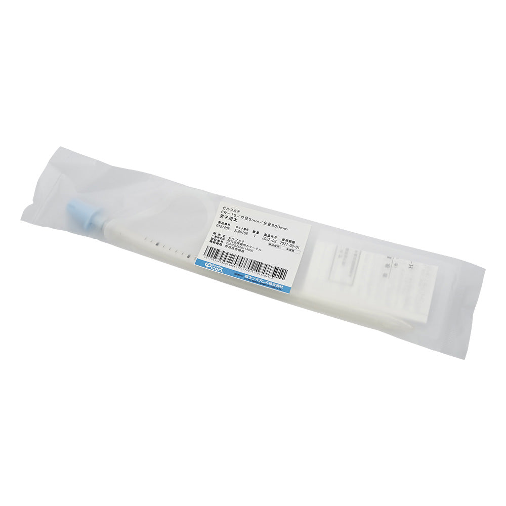 Self-catheterization catheter, silicone, for men (thick), 15Fr (φ5.0×280), 1 box (5 pieces) 0151408 1 box (5 pieces)