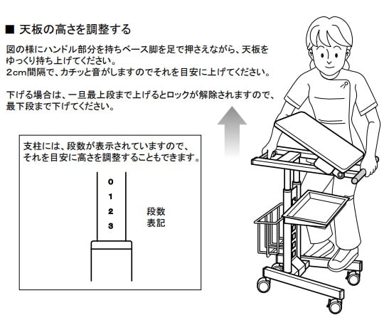 PC Cart 450×586×850~1050mm TNC 1 unit