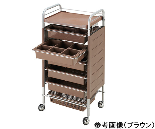 仕切り付収納ワゴン(C265) ホワイト 1個