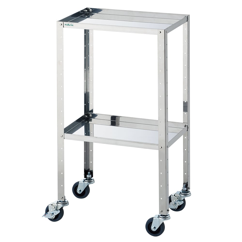 Stainless steel silent wagon (assembly required) Regular 2-tier 464 x 314 x 846 1 pc