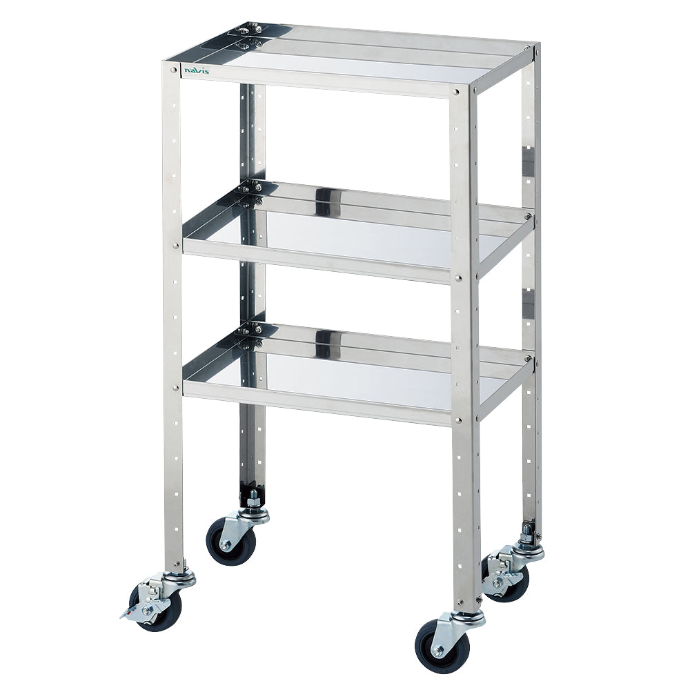 Stainless steel silent wagon (assembly required) Regular 3 shelves 464 x 314 x 846 1 unit