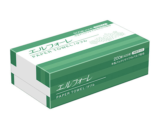 ペーパータオル (エルフォーレ・中判) 200組/袋×30袋 623043 1箱(200組×30袋入)