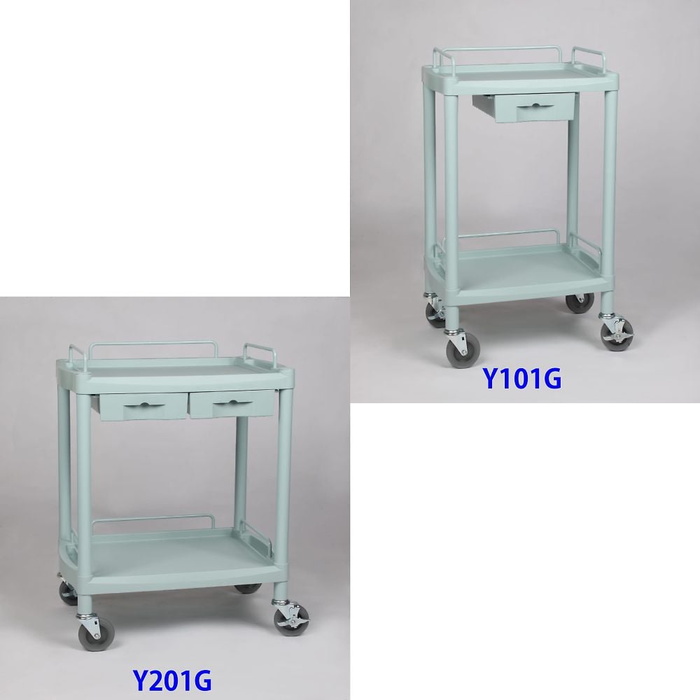 Plastic Cart 2 Tiers with 2 Drawers 655 x 455 x 825mm Y201G 1 Unit
