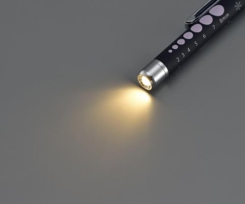 고무 톤 소프트 LED 펜 라이트 (쇼트) 블랙 × 핑크 1 개