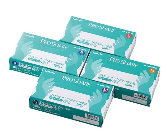 プロシェア プラスチック手袋パウダーフリー SS 1箱(100枚入) 1箱(100枚入)