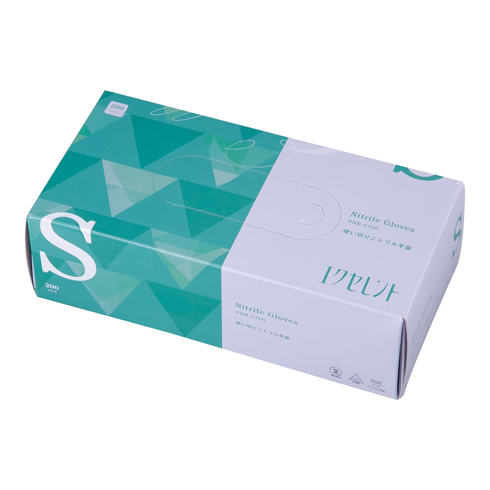 엑셀런트 니트릴 장갑 S 그린 1상자(200장입) NBR-2700 1상자(200장입)