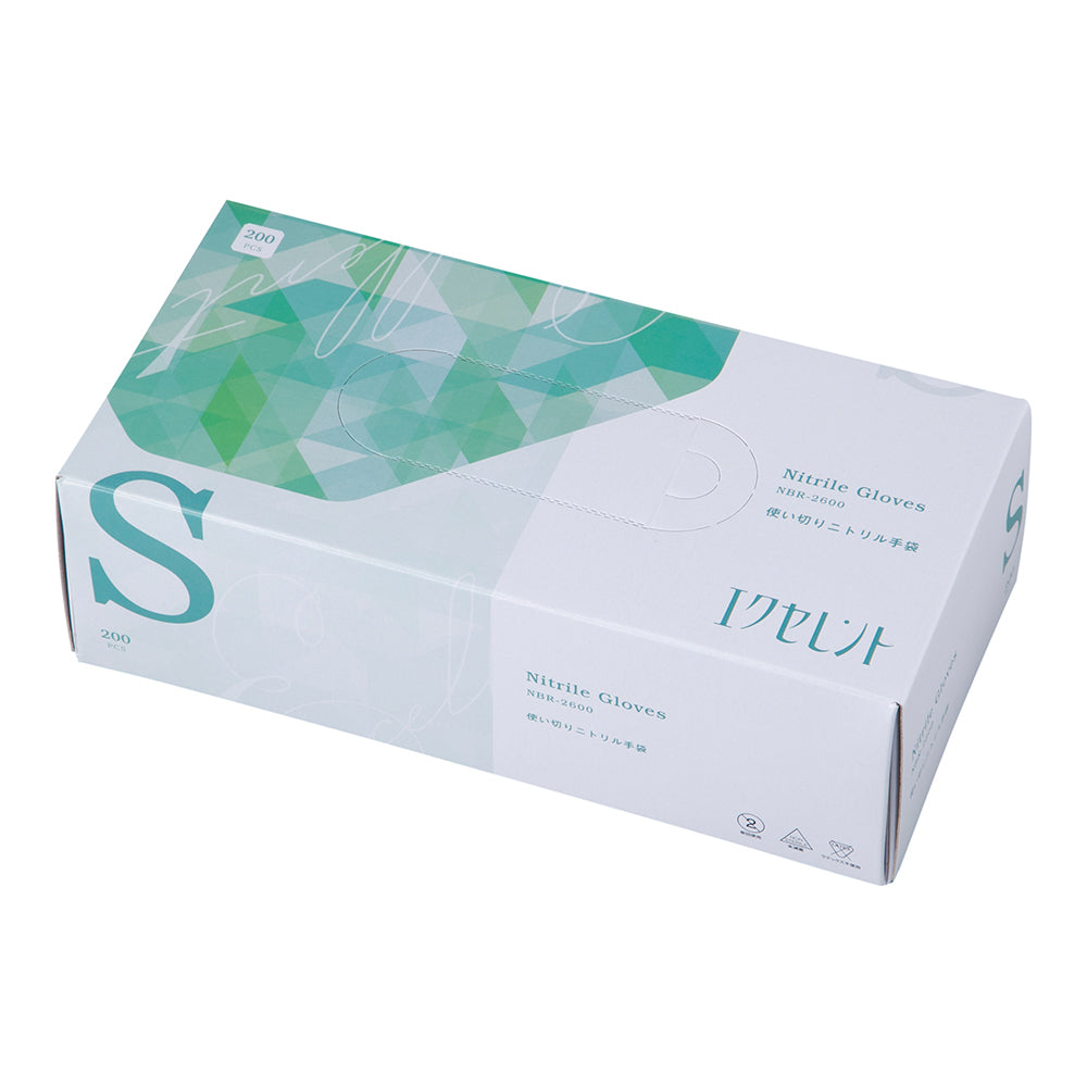 엑셀런트 니트릴 장갑 S 그린 1상자(200장입) NBR-2600 1상자(200장입)
