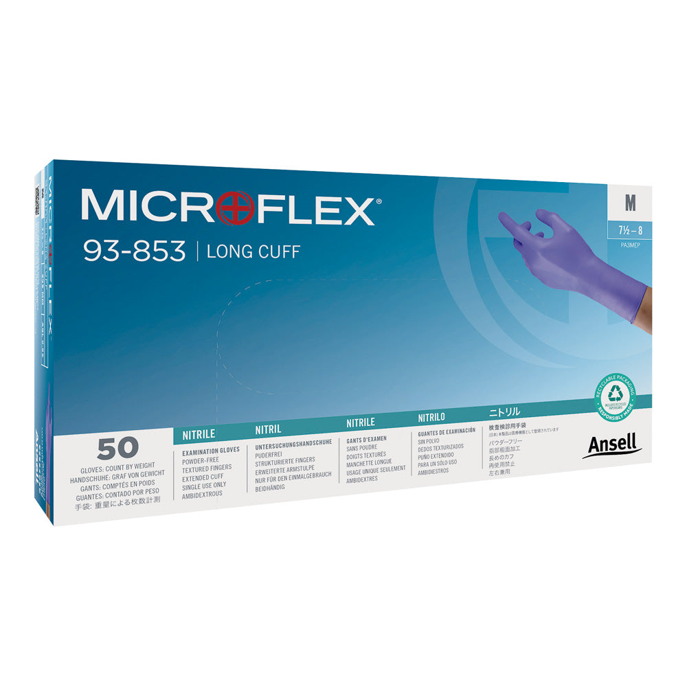 Microflex 93-853 Long Cuff M 50 pieces 93853080 1 box (50 pieces)