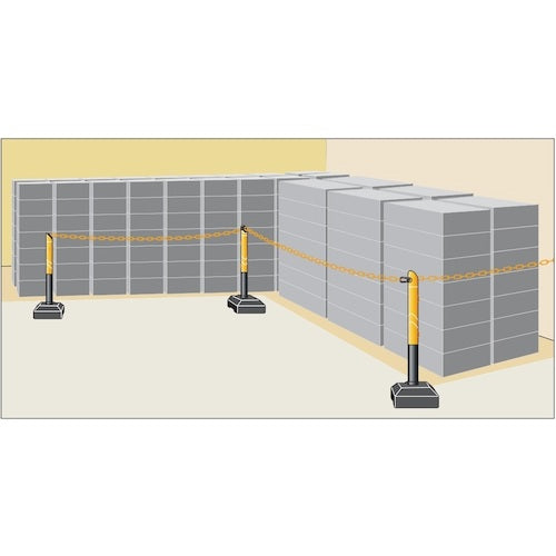 Reelex 플라스틱 체인 6.5M 내장 신축 폴 발리네오(스탠드 타입) BN-665WST 1개