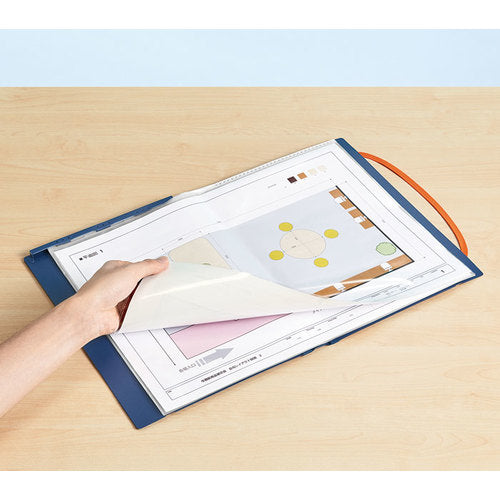 KING JIM Compact Bi-Fold Clear File, 10 Pockets, White, 5894H-W, 1 pc