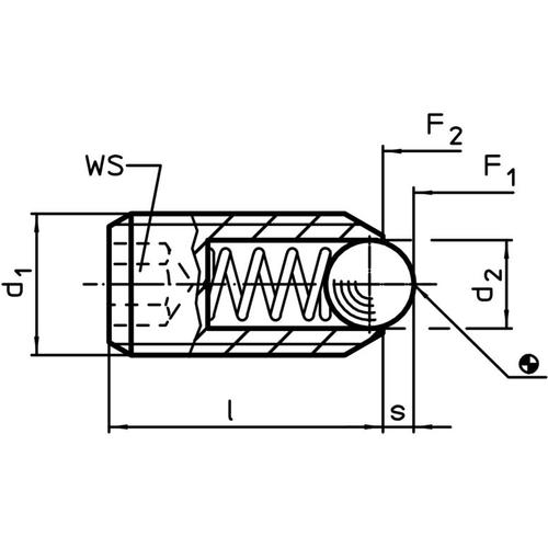 TRUSCO 六角穴付ボールプランジャー スチールボール M5 軽荷重用 TH5PJ 1 個