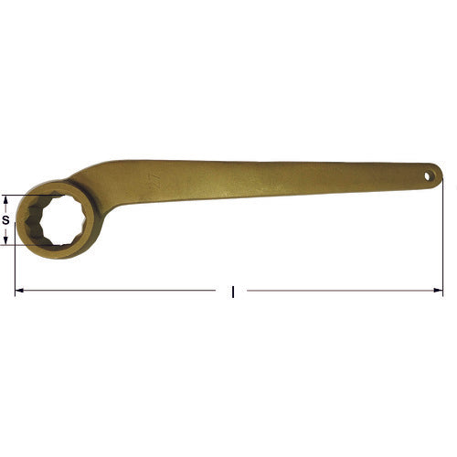 Ampco Swiss Explosion-proof Curved Head Box Wrench, Width across 35mm, AY0035B, 1 piece