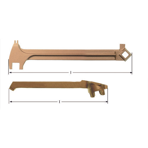 Ampco Swiss Explosion-proof Drum Tool Multi-head Valve Wrench Total Length 385mm CY1000B 1 pc