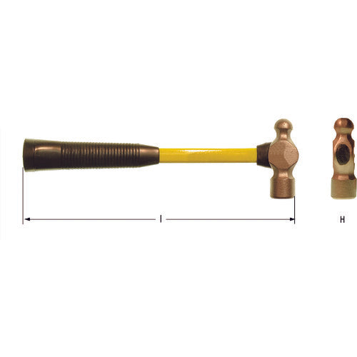 Ampco Swiss Explosion-proof Hammer Ball Peen Hammer Head Length 130mm Head Diameter 30mm Weight 1170g FD1004B 1 piece