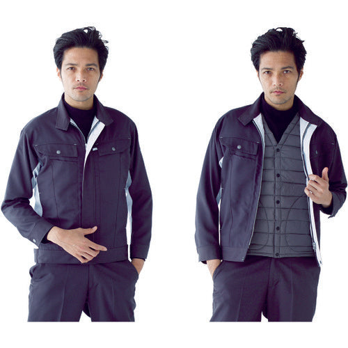 코코스 【매진 폐번】 방한 작업복 V 넥 베스트 G-399 13 블랙 S 총길이 56 cm 가슴둘레 96 cm G-399-13-S 1 착용