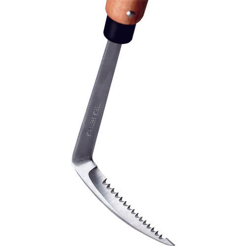 GS Weeding/Weed Shaving Sickle Wave Cut Wooden Short Handle Blade Length 95mm Total Length 255mm 1521 1 pc