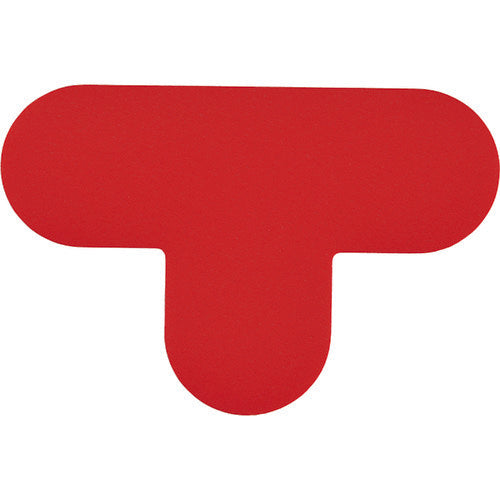 녹색십자 노면표시 스티커 T형 적색 QCT-R 100×150mm 10매 세트 PVC 403023 1조