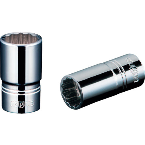nepros 6.3sq. 세미 딥 소켓(십이각) 대변 치수 12mm 전체 길이 32mm NB2M-12W 1개