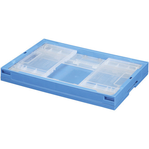 Sekisui Folding Container OC-40L, Transparent Sides (Frame and Bottom Blue), OC40LCB, 1 pc