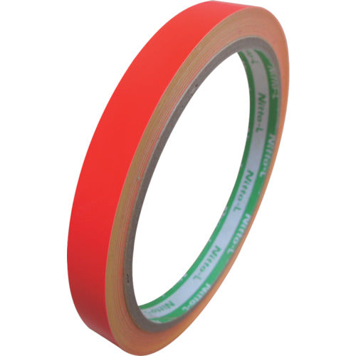 日東エルマテ 蛍光テープ 10mm×5m レッド LK-10R 1巻