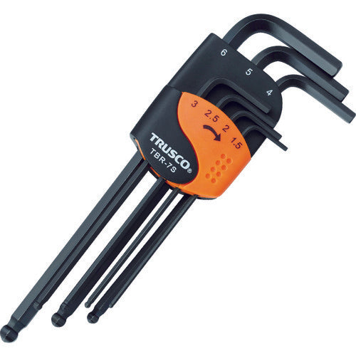 TRUSCO ボールポイント六角棒レンチセット 標準タイプ 7本組 TBR-7S 1 S