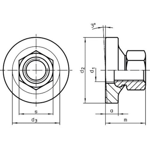 HALDER スイベルナット 大きな取り付け面 23080.0608 1個