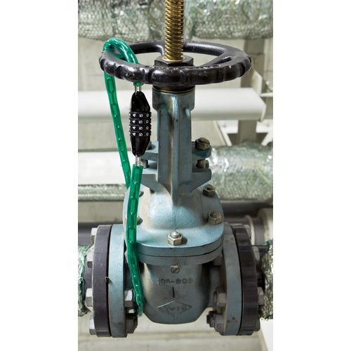 Green Cross Chain Lock (Dial Lock Type) Red CD-100R Total Length 1000mm Toll Free 195072 1 pc