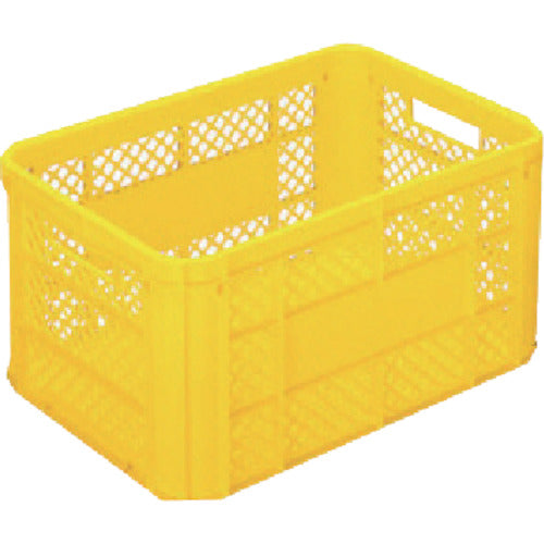 ヒシ SB型コンテナ(メッシュタイプ) W612×D421×H319 黄 黄 SB-68 1 個