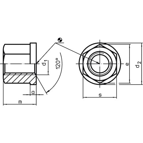 HALDER 컬러 너트 DIN6331 호칭 치수 M10 23080.0010 1개