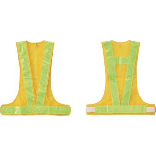 Midori Juji Mesh Safety Vest (King Size) Yellow/Yellow Reflective King Vest (Yellow/Yellow) Waist 140cm, Length 67cm 238019 1 unit