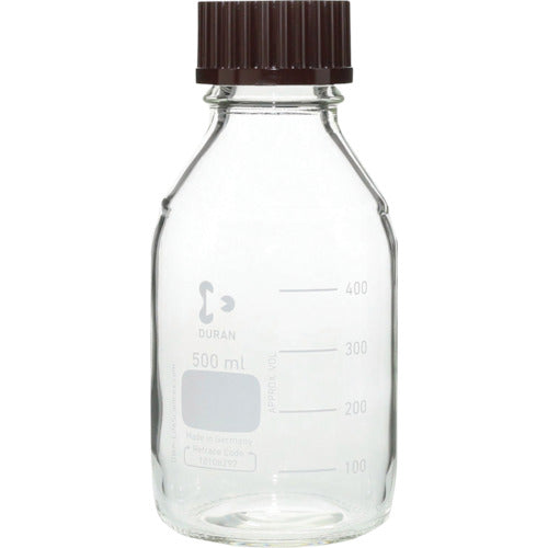 SIBATA Heat-Resistant Screw-Cap Bottle with Red Cap 500mL 017200-5001A 1 pc