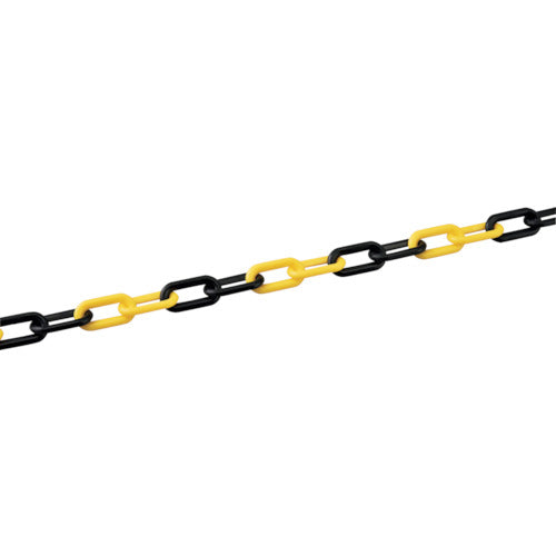 緑十字 プラスチックチェーン 黄/黒 PT−830TR 長さ30m 線径8mmΦ ポリエチレン 284025 1巻