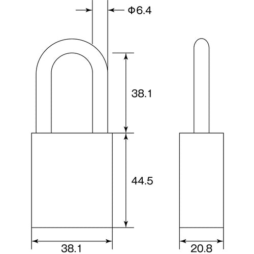 Green Cross Padlock (Key Lock) Key Lock-C 89 x 38 x 21 mm OSHA Compliant 195063 1 pc