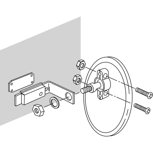 녹십자 소형 커브 미러(마그넷 타입) 흰색 벽 원 15W 147mmΦ 설치 브래킷 부착 276011 1대
