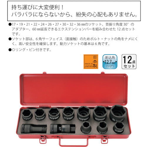 TOP インパクト用ソケットセット PT-1736XUS 1S