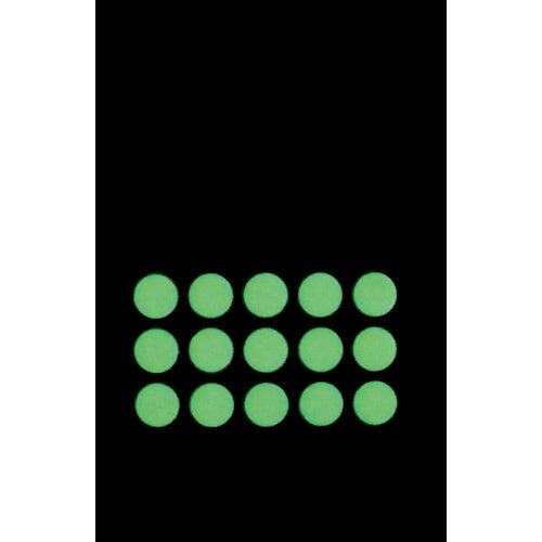 緑十字 「超」高輝度蓄光ステッカー SAF10P 10mmΦ 15個組 PET 364003 1組