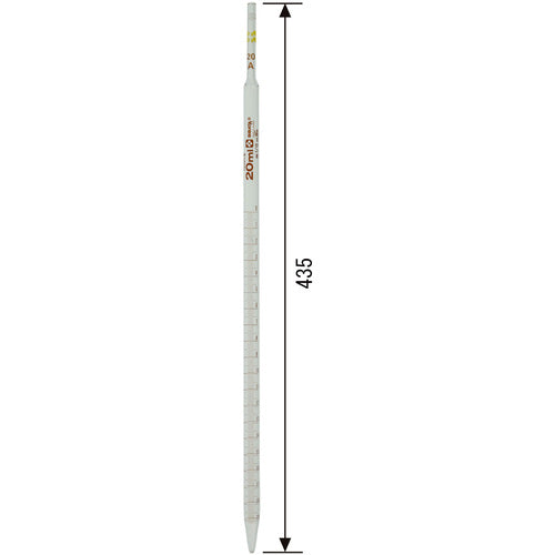 SIBATA Measuring Pipette Super Grade with Tip Graduation 20mL 020020-20A 1 Piece