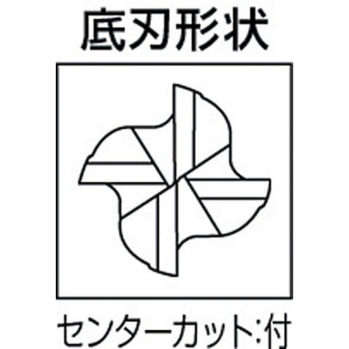 三菱K 4枚刃KHAスーパー 超硬スクエアエンドミルミディアム刃長(M)9mm S4MDD0900 1本