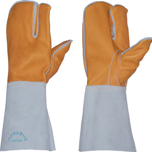 ペンギンエース 溶接用床革手袋 コンピ3本指 フリーサイズ TH-408 1 双