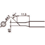 グット 交換コテ先(RX−8シリーズ) こて先径3mm RX-80HRT-3CF 1個
