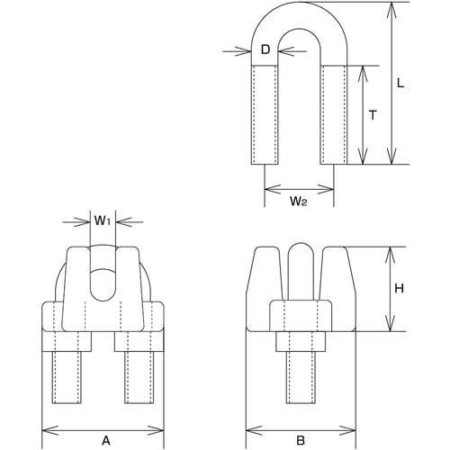 水本 ステンレス ワイヤークリップ SUS316 使用ロープ径8mm B-2435 1 個