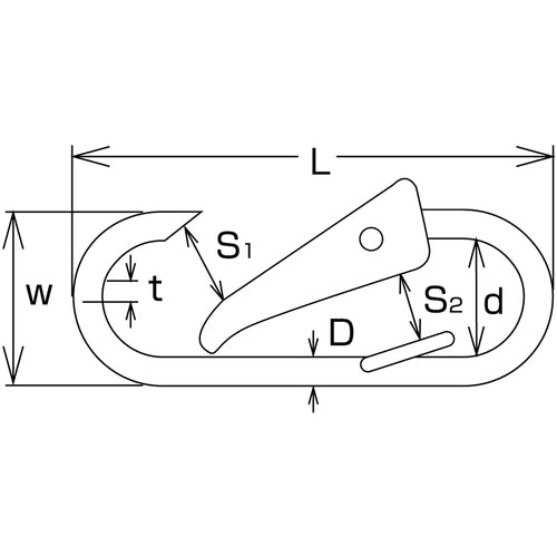 水本 ステンレス スナップフックC型 長さ82mm A-103 1 個