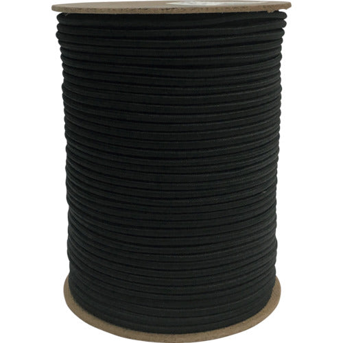 ユタカメイク ゴム タイトゴムロープボビン巻 4.5φ×100m ブラック RT-19 1巻