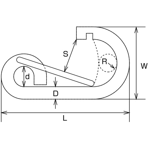 水本 ステンレス R型フック 線径6mm 長さ64mm B-133 1 個