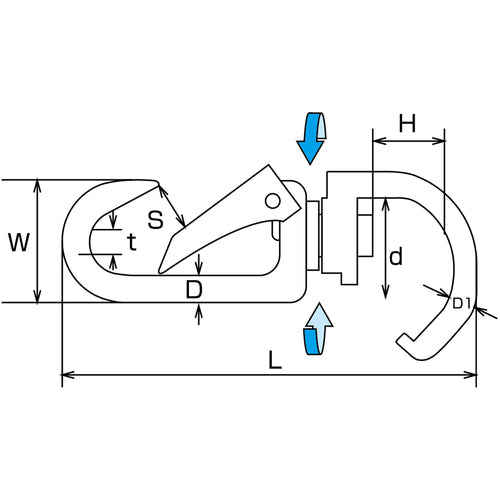 Mizumoto Hook Stainless Steel Lobster Claw Snap OD Type Length 96mm B-660 1 pc