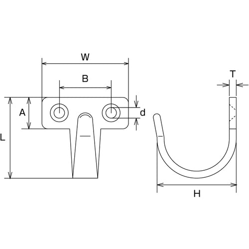 Mizumoto Stainless Steel Sheet Hook D Type YFD-1 1 pc