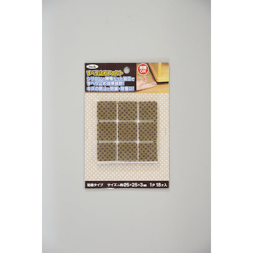 光 すべり止めフェルト 25角 18p KSFD-25 1PK